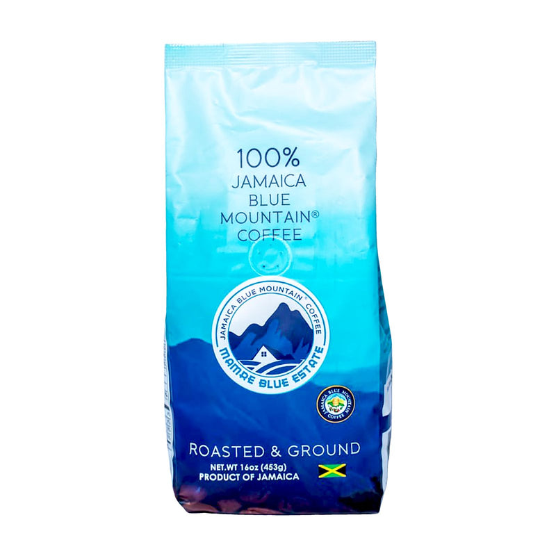 100% Jamaica Blue Mountain Coffee – Roasted & Ground (16 oz)