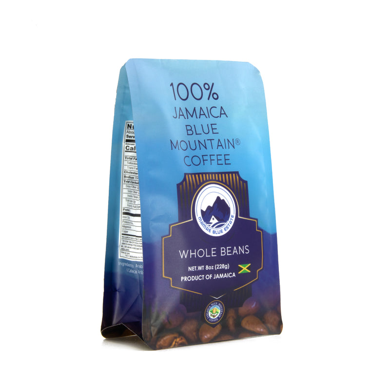 100% Jamaica Blue Mountain Coffee – Whole Beans (8 oz)